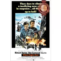 WHERE EAGLES DARE 1968 60s FILM ORIGINAL CINEMA MOVIE PRINT PREMIUM POSTER