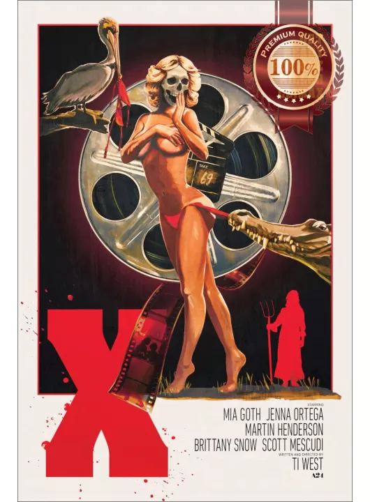 X 2022 TI WEST FILM ORIGINAL OFFICIAL CINEMA MOVIE PRINT PREMIUM POSTER X 2022 TI WEST FILM ORIGINAL OFFICIAL CINEMA MOVIE PRINT PREMIUM POSTER