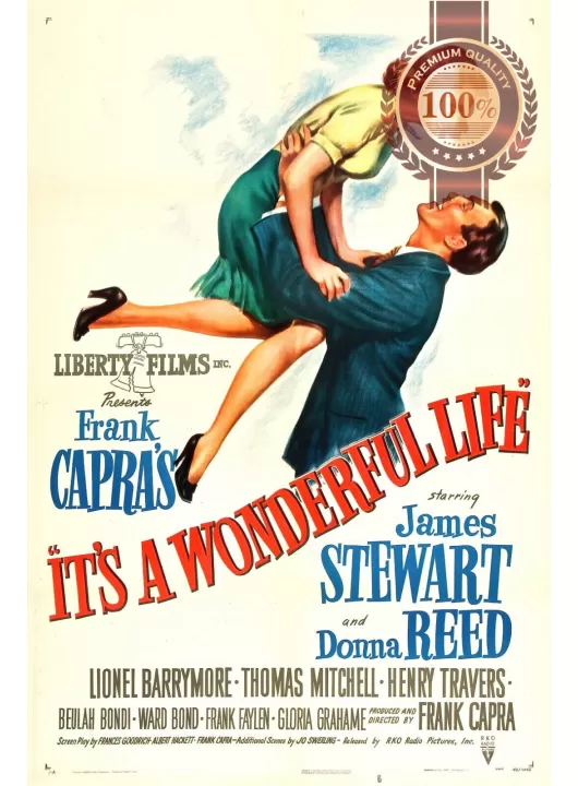 IT'S A WONDERFUL LIFE 1946 ORIGINAL OFFICIAL CINEMA MOVIE PRINT PREMIUM POSTER IT'S A WONDERFUL LIFE 1946 ORIGINAL OFFICIAL CINEMA MOVIE PRINT PREMIUM POSTER