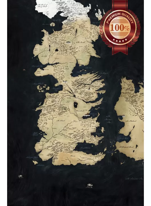 GAME OF THRONES MAP V2 WESTEROS GOT ORIGINAL ART PRINT PREMIUM POSTER