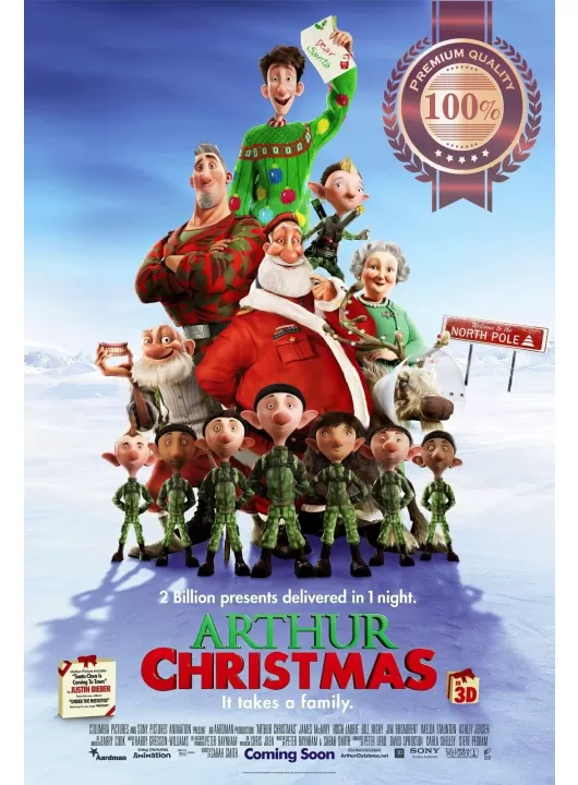 ARTHUR CHRISTMAS 2011 ORIGINAL OFFICIAL CINEMA MOVIE PRINT PREMIUM POSTER