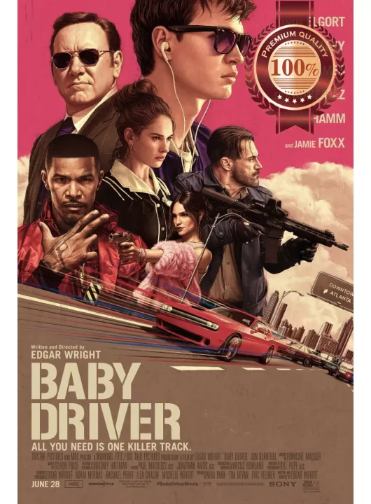 BABY DRIVER 2017 OFFICIAL ORIGINAL MOVIE FILM CINEMA PRINT PREMIUM POSTER