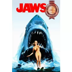 JAWS 2 1978 SHARK MOUTH OUT OF WATER CHASING CLASSIC MOVIE PRINT PREMIUM POSTER