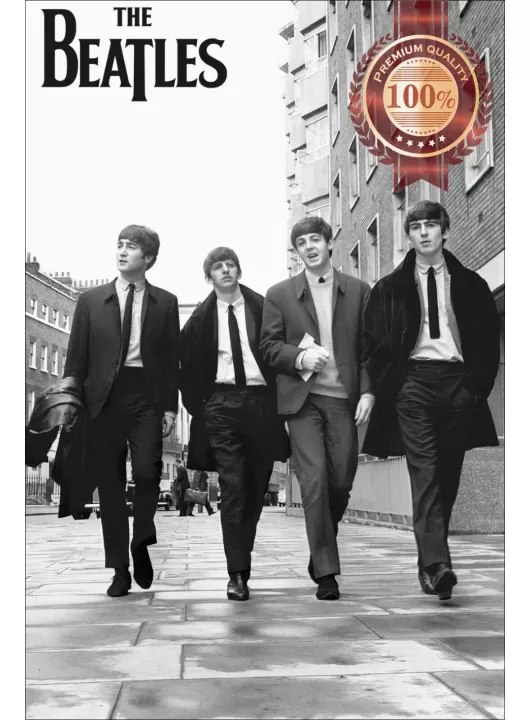THE BEATLES IN LONDON 1963 WALKING STREETS PHOTO ORIGINAL PRINT PREMIUM POSTER