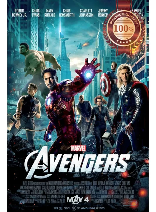 THE AVENGERS 2012 MARVEL OFFICIAL ORIGINAL CINEMA MOVIE FILM PRINT PREMIUM POSTER