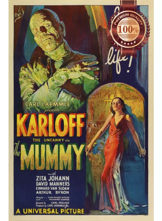 THE MUMMY 1932 30s KARLOFF ORIGINAL CINEMA MOVIE FILM PRINT PREMIUM POSTER THE MUMMY 1932 30s KARLOFF ORIGINAL CINEMA MOVIE FILM PRINT PREMIUM POSTER