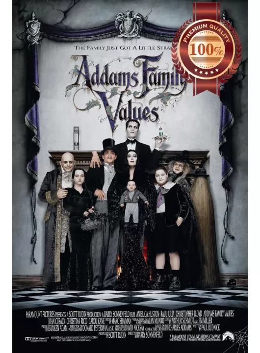 THE ADDAMS FAMILY VALUES 1993 90s OFFICIAL ORIGINAL MOVIE PRINT PREMIUM POSTER
