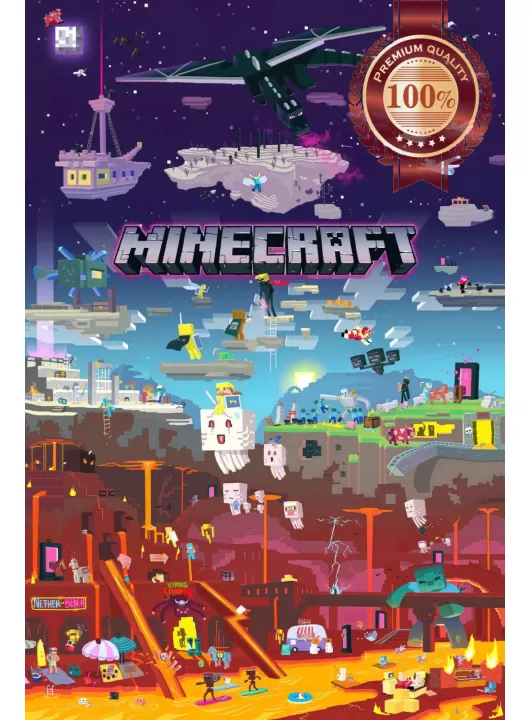 MINECRAFT WORLD BEYOND MINE CRAFT CHARACTERS ORIGINAL ART PRINT PREMIUM POSTER
