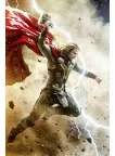 THOR FLYING WITH HAMMER LIGHTNING HOME DECOR ORIGINAL PRINT PREMIUM POSTER