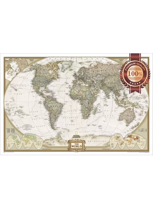 LARGE DETAILED POLITICAL MAP OF THE WORLD HOME WALL ART PRINT PREMIUM POSTER