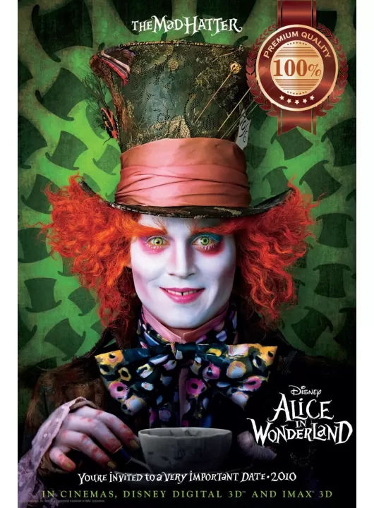 THE MAD HATTER ALICE IN WONDERLAND JOHNNY DEPP WALL ART PRINT PREMIUM POSTER