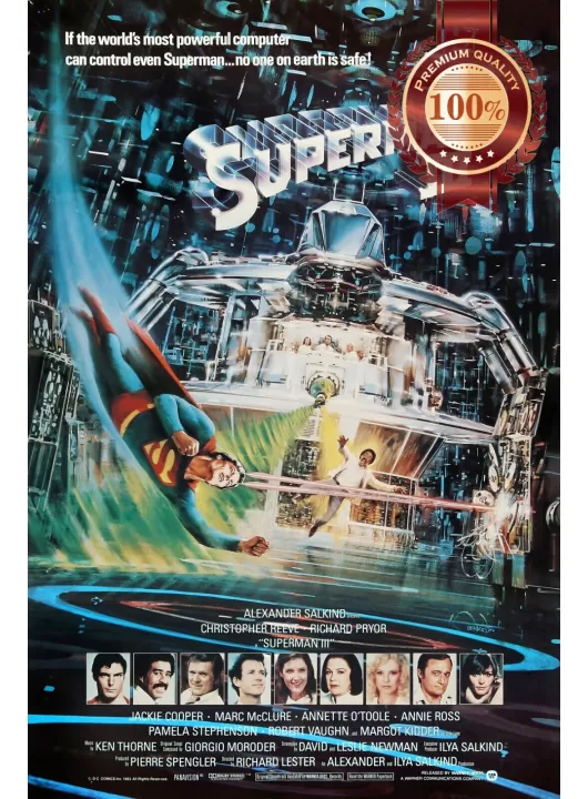 SUPERMAN III 3 1983 80s ORIGINAL OFFICIAL CINEMA FILM MOVIE PRINT PREMIUM POSTER