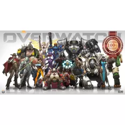 OVERWATCH VIDEO GAME CAST CHARACTERS ART HOME DECOR PRINT - PREMIUM POSTER