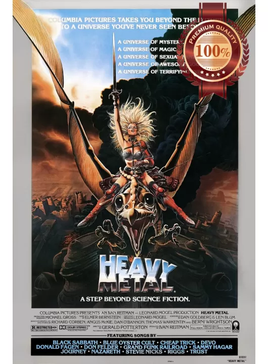 HEAVY METAL ANIMATED MOVIE FILM 1981 80s ORIGINAL ART PRINT PREMIUM POSTER HEAVY METAL ANIMATED MOVIE FILM 1981 80s ORIGINAL ART PRINT PREMIUM POSTER