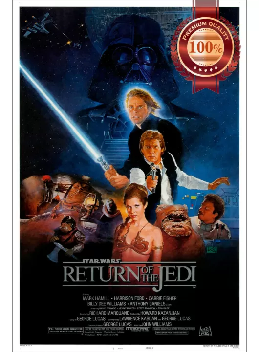 RETURN OF THE JEDI STAR WARS 80s MOVIE FILM ORIGINAL CINEMA PRINT PREMIUM POSTER RETURN OF THE JEDI STAR WARS 80s MOVIE FILM ORIGINAL CINEMA PRINT PREMIUM POSTER