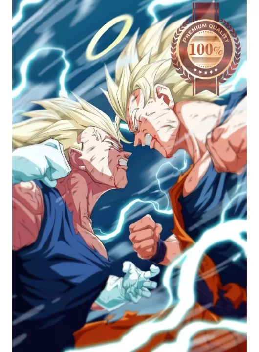 GOKU VS VEGETA FIGHTING SUPER SAIYAN DRAGON BALL Z TV SHOW PRINT PREMIUM POSTER GOKU VS VEGETA FIGHTING SUPER SAIYAN DRAGON BALL Z TV SHOW PRINT PREMIUM POSTER