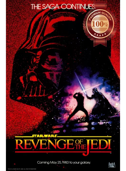 REVENGE OF THE JEDI TEASER 1983 80s STAR WARS CINEMA MOVIE PRINT PREMIUM POSTER