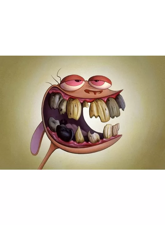 REN FROM REN AND STIMPY FUNNY TEETH SMILE WALL ART PRINT PREMIUM POSTER