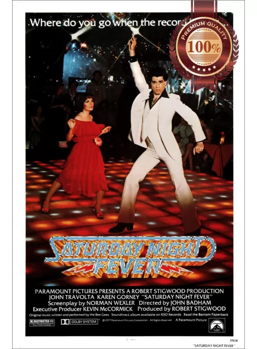 SATURDAY NIGHT FEVER 70s OFFICIAL ORIGINAL CINEMA MOVIE PRINT PREMIUM POSTER