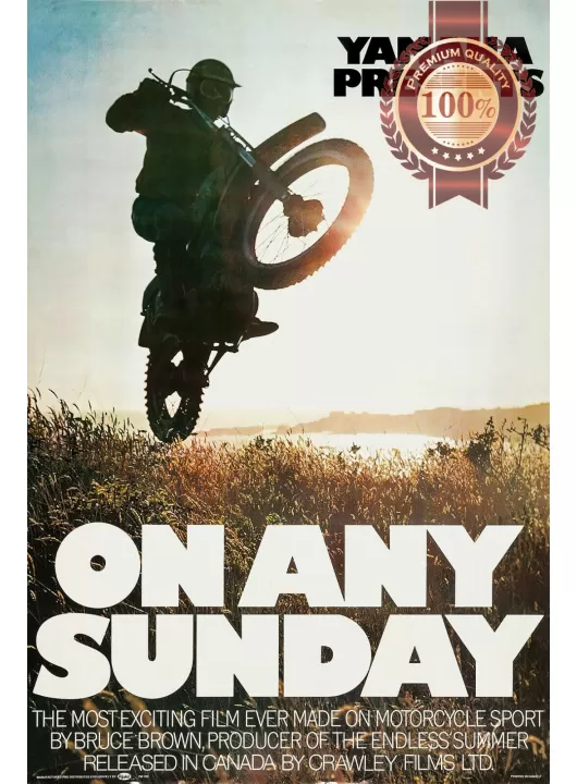 ON ANY SUNDAY 1971 70s ORIGINAL CINEMA DOCUMENTARY MOVIE PRINT PREMIUM POSTER