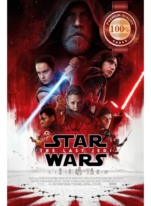 THE LAST JEDI STAR WARS 2017 FILM ORIGINAL CINEMA MOVIE PRINT PREMIUM POSTER