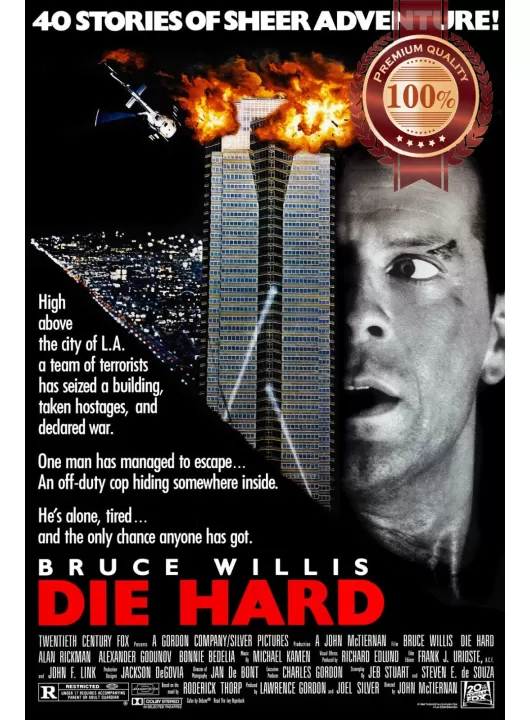DIE HARD V2 BRUCE WILLIS ORIGINAL 80s 1988 MOVIE CINEMA PRINT PREMIUM POSTER DIE HARD V2 BRUCE WILLIS ORIGINAL 80s 1988 MOVIE CINEMA PRINT PREMIUM POSTER