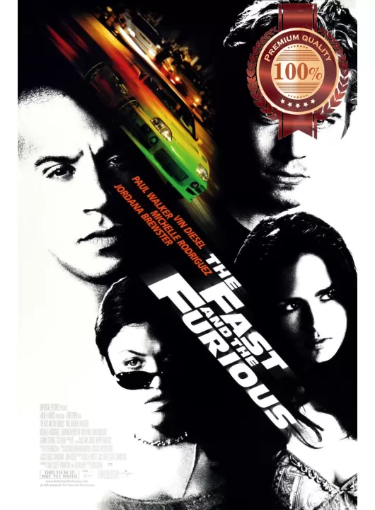 THE FAST AND THE FURIOUS VIN DIESEL ORIGINAL CINEMA MOVIE PRINT PREMIUM POSTER THE FAST AND THE FURIOUS VIN DIESEL ORIGINAL CINEMA MOVIE PRINT PREMIUM POSTER