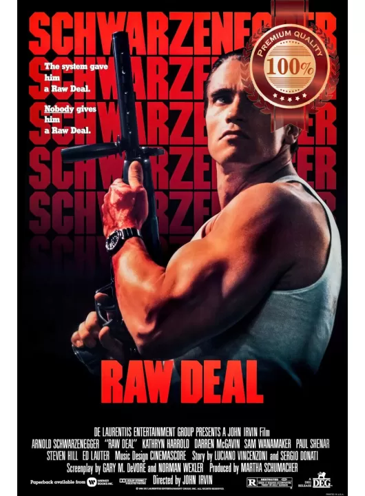 RAW DEAL 1986 80s ORIGINAL OFFICIAL CINEMA MOVIE FILM PRINT PREMIUM POSTER