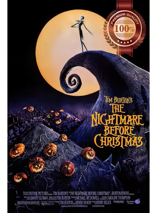 THE NIGHTMARE BEFORE CHRISTMAS 1993 ORIGINAL CINEMA MOVIE PRINT PREMIUM POSTER THE NIGHTMARE BEFORE CHRISTMAS 1993 ORIGINAL CINEMA MOVIE PRINT PREMIUM POSTER