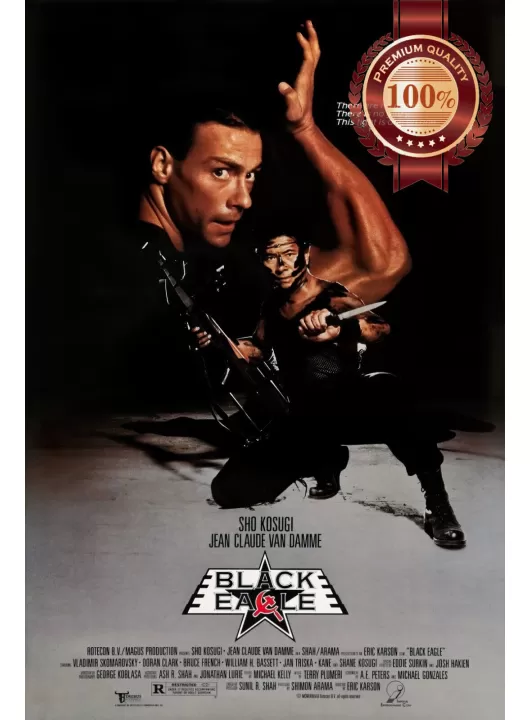 BLACK EAGLE 1988 80s VAN DAMME CINEMA ORIGINAL MOVIE PRINT PREMIUM POSTER