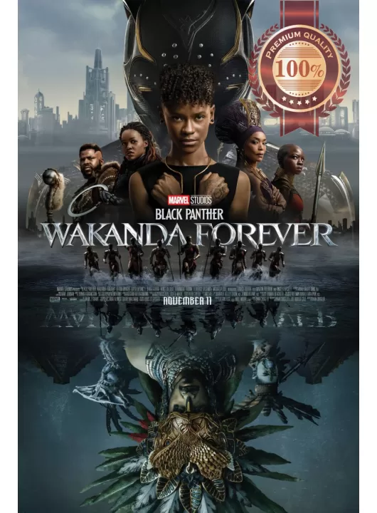 BLACK PANTHER WAKANDA FOREVER 2022 ORIGINAL CINEMA MOVIE PRINT PREMIUM POSTER