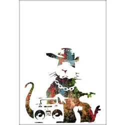 BANKSY STREET RAT COLOURFUL ANARCHY DECOR PRINT WALL ART HOME PREMIUM POSTER