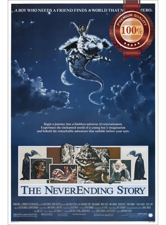 THE NEVERENDING STORY 1984 80s OFFICIAL ORIGINAL MOVIE FILM PRINT PREMIUM POSTER THE NEVERENDING STORY 1984 80s OFFICIAL ORIGINAL MOVIE FILM PRINT PREMIUM POSTER