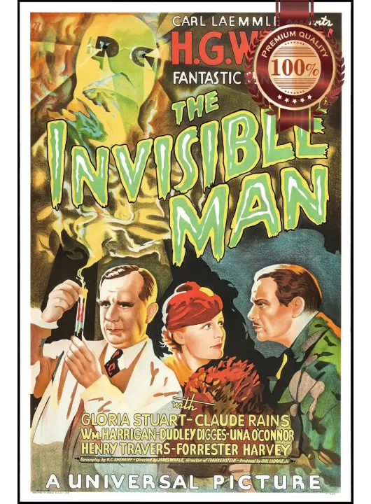 THE INVISIBLE MAN 1933 ORIGINAL OFFICIAL CINEMA MOVIE PRINT PREMIUM POSTER THE INVISIBLE MAN 1933 ORIGINAL OFFICIAL CINEMA MOVIE PRINT PREMIUM POSTER