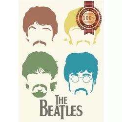 THE BEATLES MEMBERS HEADS FACES ARTWORK MUSIC BAND ART PRINT PREMIUM POSTER