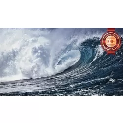 BIG TUBE WAVE CRASHING OCEAN BEACH SEA SURF WATER WALL PRINT PREMIUM POSTER