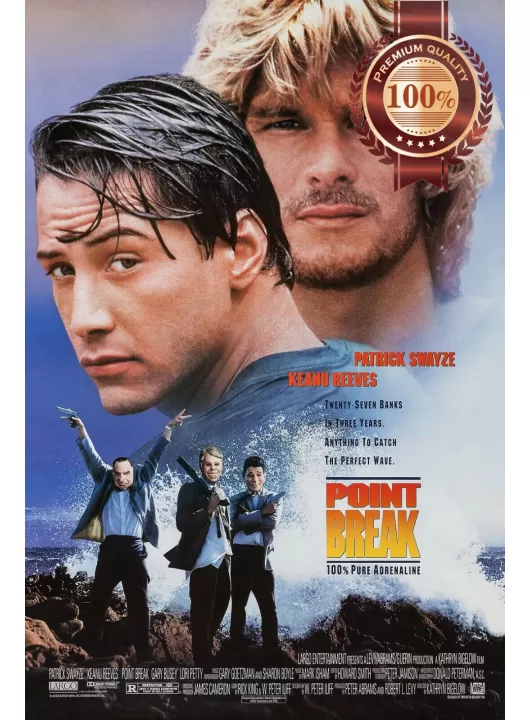 POINT BREAK KEANU REEVES 1991 90 FILM MOVIE ORIGINAL CINEMA PRINT PREMIUM POSTER