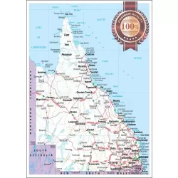 QUEENSLAND STATE ROADS QLD MAP OF AUSTRALIA AUS WALL CHART PRINT PREMIUM POSTER