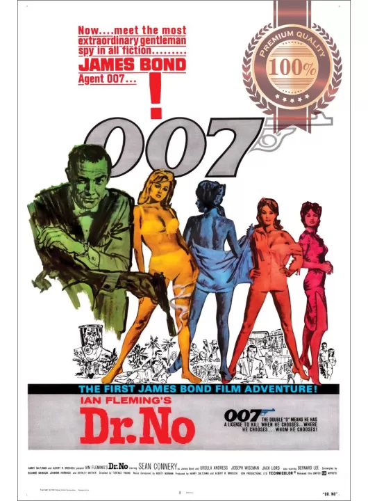 JAMES BOND DR NO 1962 60s 007 ART ORIGINAL MOVIE CINEMA PRINT PREMIUM POSTER JAMES BOND DR NO 1962 60s 007 ART ORIGINAL MOVIE CINEMA PRINT PREMIUM POSTER