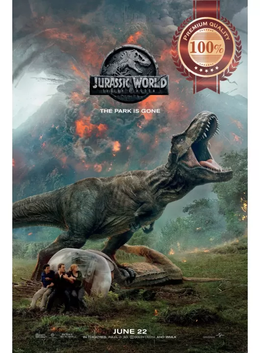 JURASSIC WORLD FALLEN KINGDOM T-REX CINEMA 2018 MOVIE PRINT PREMIUM POSTER