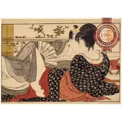 KITAGAWA UTAMARO LOVERS IN AN UPSTAIRS ROOM ARTWORK ART PRINT PREMIUM POSTER