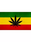 RASTA RASTAFARI RASTAFARIAN FLAG WITH WEED SYMBOL WALL PRINT PREMIUM POSTER