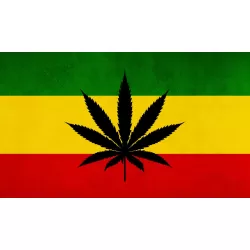 RASTA RASTAFARI RASTAFARIAN FLAG WITH WEED SYMBOL WALL PRINT PREMIUM POSTER