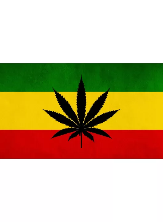 RASTA RASTAFARI RASTAFARIAN FLAG WITH WEED SYMBOL WALL PRINT PREMIUM POSTER