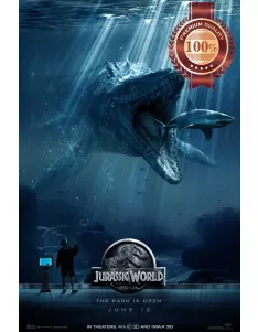 JURASSIC WORLD MEGALODON MOVIE FILM 2014 ORIGINAL ART PRINT PREMIUM POSTER