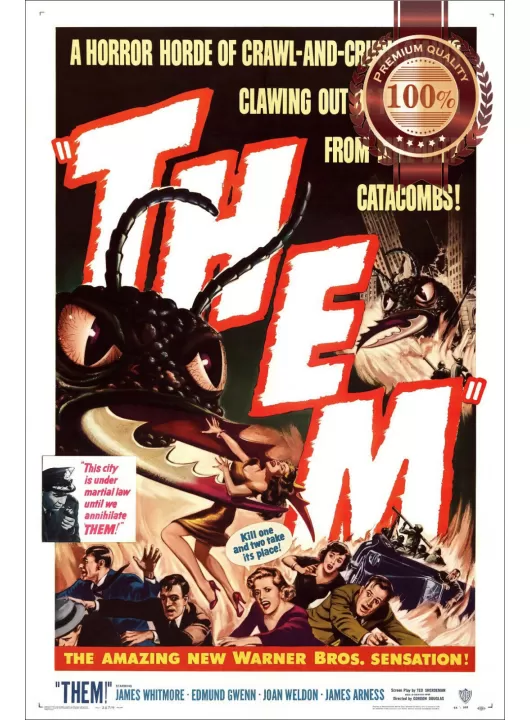 THEM! THEM 1954 50s OFFICIAL ORIGINAL CINEMA FILM MOVIE PRINT PREMIUM POSTER