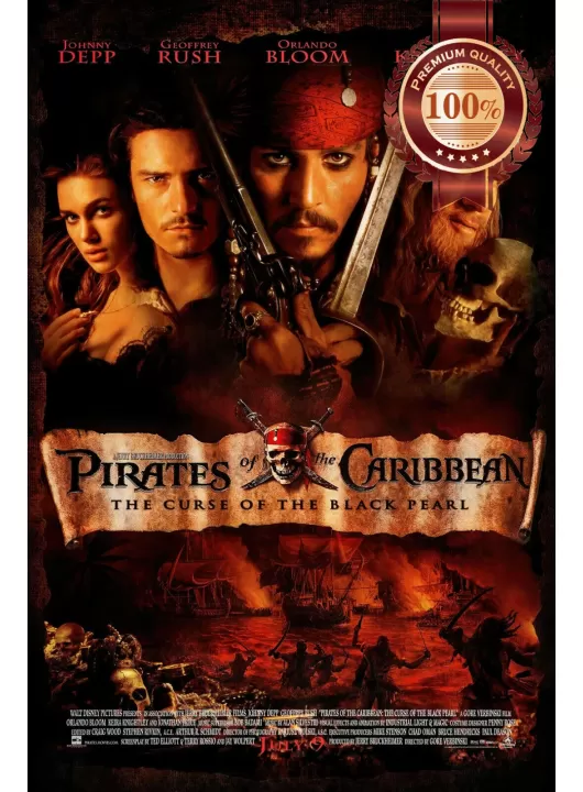 PIRATES OF THE CARIBBEAN CURSE OF THE BLACK PEARL 2003 ORIGINAL PRINT PREMIUM POSTER PIRATES OF THE CARIBBEAN CURSE OF THE BLACK PEARL 2003 ORIGINAL PRINT PREMIUM POSTER