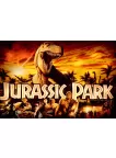 JURASSIC PARK CHARACTERS WITH T-REX SCENE CLASSIC MOVIE PRINT PREMIUM POSTER