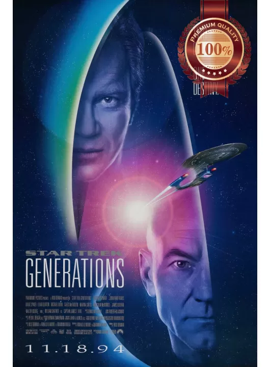 STAR TREK GENERATIONS 1994 90s ORIGINAL CINEMA MOVIE FILM PRINT PREMIUM POSTER