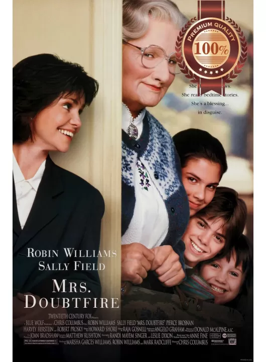 MRS DOUBTFIRE 1993 90s OFFICIAL ORIGINAL MOVIE FILM CINEMA PRINT PREMIUM POSTER